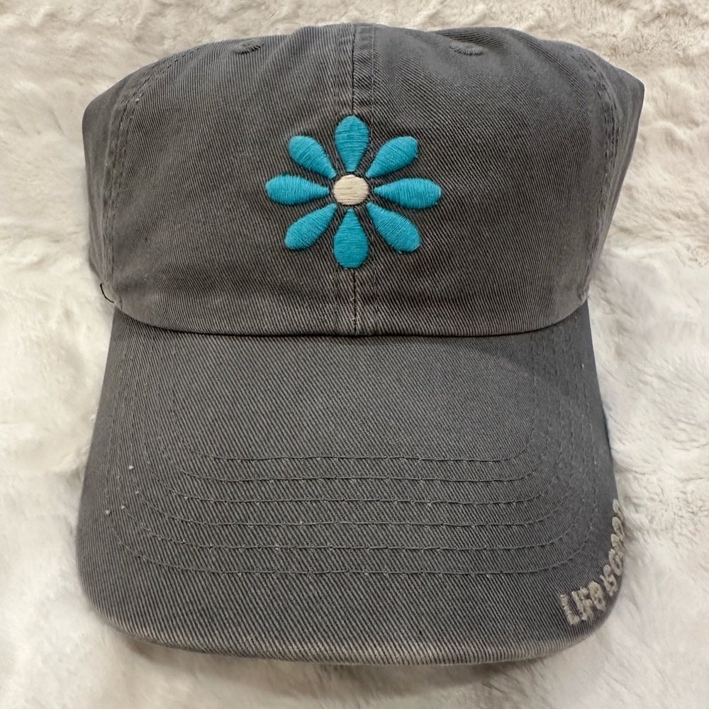 Life Is Good Gray Flower Hat - Picture 1 of 10